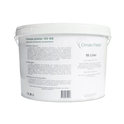 Climate Plaster ISO WB 10 liter achterkant 10 liter voorstrijkmiddel